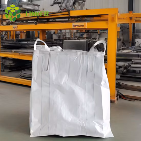 Factory Wholesale Circular Packaging Skip Container FIBC Big Bags Wood Pellets Bulk Bag with Conical Unloading System