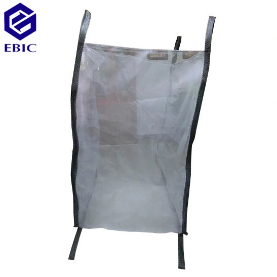 Customized 1000kgs-2000kgs PP Woven Cross Corner Loops Baffle Building Sand Super Sack Sling Ton Jumbo Bulk FIBC Q Anti-UV Ventilated Firewood Mesh Big Bag